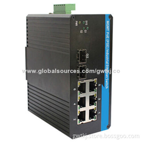 Gigabit PoE Managed Industrial Ethernet Switch, network / fiber / power redundancy